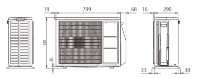 Внешний блок мульти сплит-системы на 2 комнаты Fujitsu Free match  AOYG18KBTA2