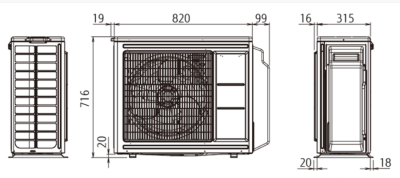 Внешний блок мульти сплит-системы на 3 комнаты Fujitsu Free match  AOYG24KBTA3