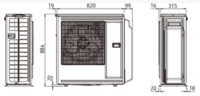 Внешний блок мульти сплит-системы на 5 комнат Fujitsu Free match  AOYG36KBTA5