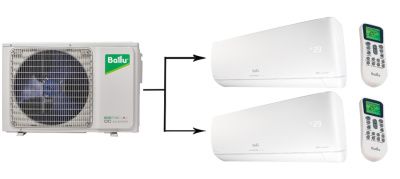 Мульти сплит-система на 2 комнаты Ballu Free Match ERP R32 BA2OI-FM-14HN8/BSUI-FM-07HN8/BSUI-FM-09HN8/EU