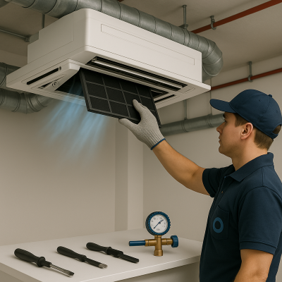 Сервисное обслуживание полупромышленного кондиционера Сервисное обслуживание полупромышленного кондиционера до 11 кВт