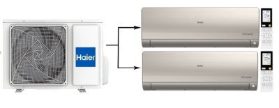 Мульти сплит-система на 2 комнаты Haier Flexis Super Match 2U40S2SM1FA/AS25S2SF2FA-G*2шт