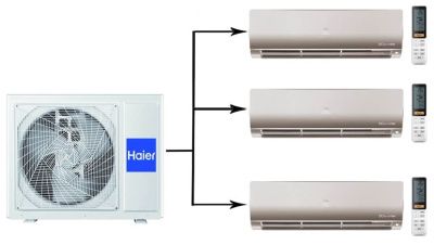 Мульти сплит-система на 3 комнаты Haier Flexis Super Match  3U70S2SR5FA/AS25S2SF2FA-G*3шт