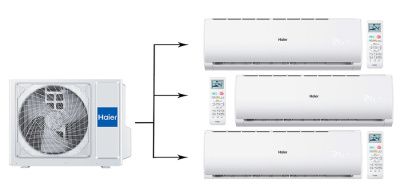 Мульти сплит-система на 3 комнаты Haier Leader Super Match 3U70S2SR5FA/AS18TS5HRA-M/AS07TS6HRA-M*2шт