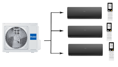 Мульти сплит-система на 3 комнаты Haier Flexis Super Match 3U55S2SR5FA/AS25S2SF2FA-B*3шт