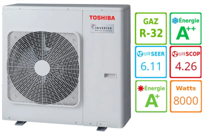 Внешний блок мульти сплит-системы на 4 комнаты Toshiba RAS-4M27G3AVG-E