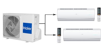 Мульти сплит-система на 2 комнаты Haier Jade Super Match 2U50S2SM1FA-3/AS25S2SJ1FA-W/AS50S2SJ1FA-W