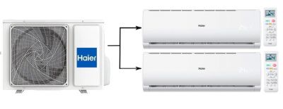 Мульти сплит-система на 2 комнаты Haier Leader Super Match 2U40S2SM1FA/AS09TS6HRA-M*2шт