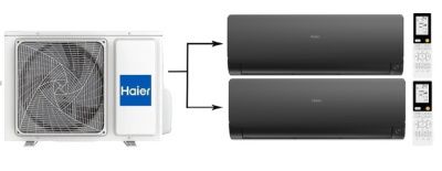 Мульти сплит-система на 2 комнаты Haier Flexis Super Match 2U40S2SM1FA/AS25S2SF2FA-B*2шт